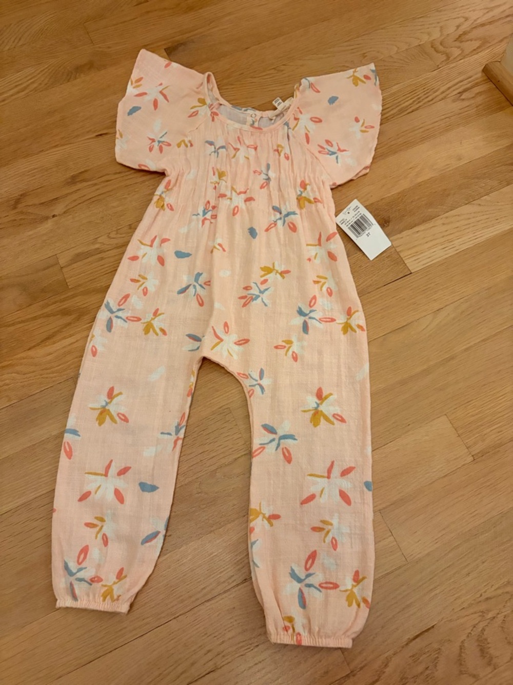 Jessica Simpson Kids Floral Romper with Flutter Sleeves